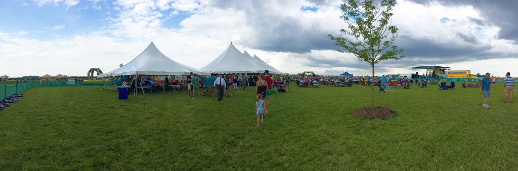 Panoramic view of the North Liberty Blues and Barbecue festival in Iowa on July 12th 2014.