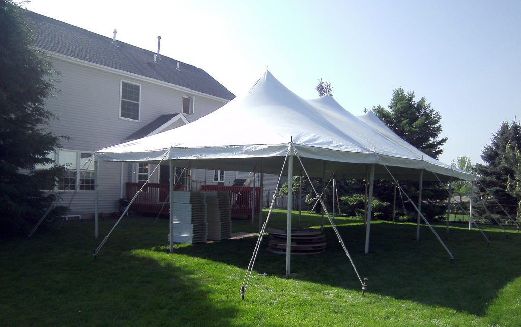 20' x 40' elite rope and pole tent for a graduation party in Iowa City.