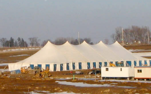Outside our 60' x 180' Rope and Pole event tent.