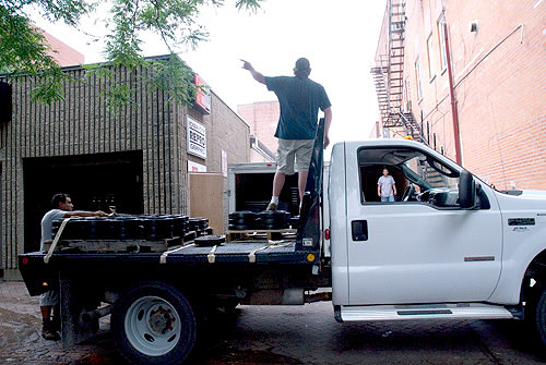 Setup at Iowa City arts festival in 2009