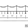 Diagram for 60' x 270' "Single Pole" Rope and Pole tent