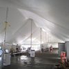 Post event teardown: View from inside our 40' x 140' rope and pole event tent.