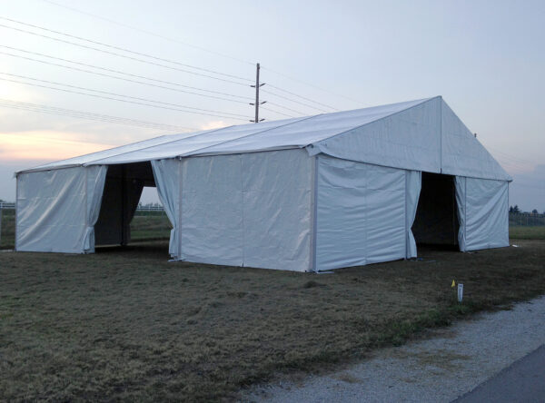 50' x 50' (15m x 15m) Losberger clearspan temporary structure/tent.