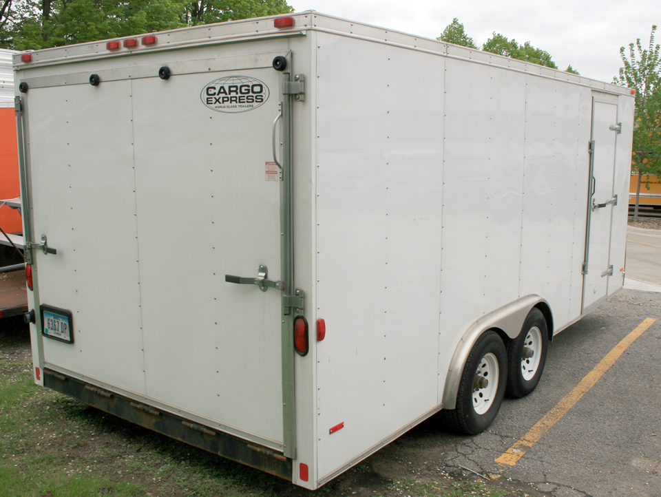 Back: 8' x 18' Tandem axle enclosed cargo utility trailer. - Iowa City ...