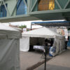 15' x 15' frame tent for band members at the Iowa Arts Festival