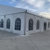 Corner of 60' x 98' Temporary Tent Structure (18m x 30m Losberger Clearspan) Summit Farms Agricultural Group in Hubbard, Iowa