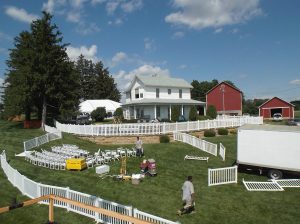 Portable Picket Style Fence Panel setup at 25th Anniversary of Field of Dreams