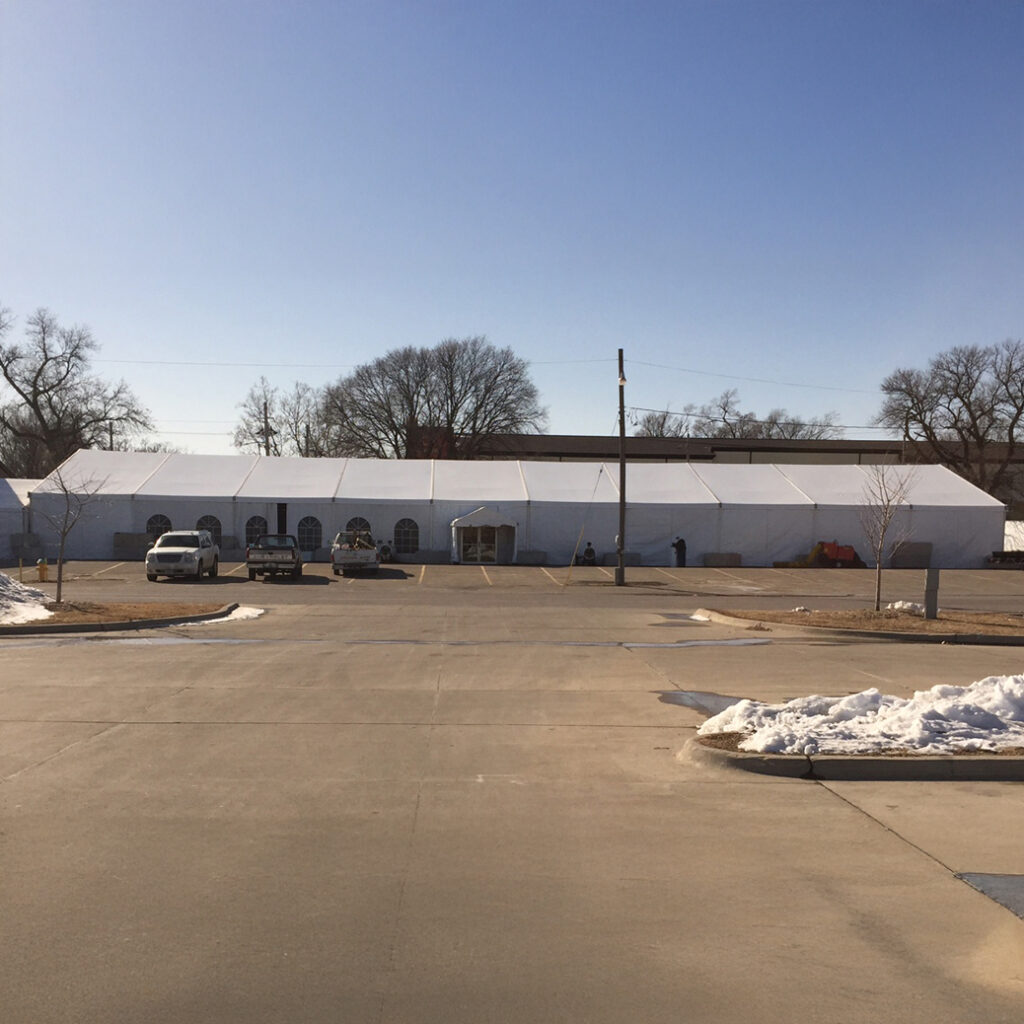 Rent 18m x 50m (60′ x 164′) Losberger clearspan event structure tent