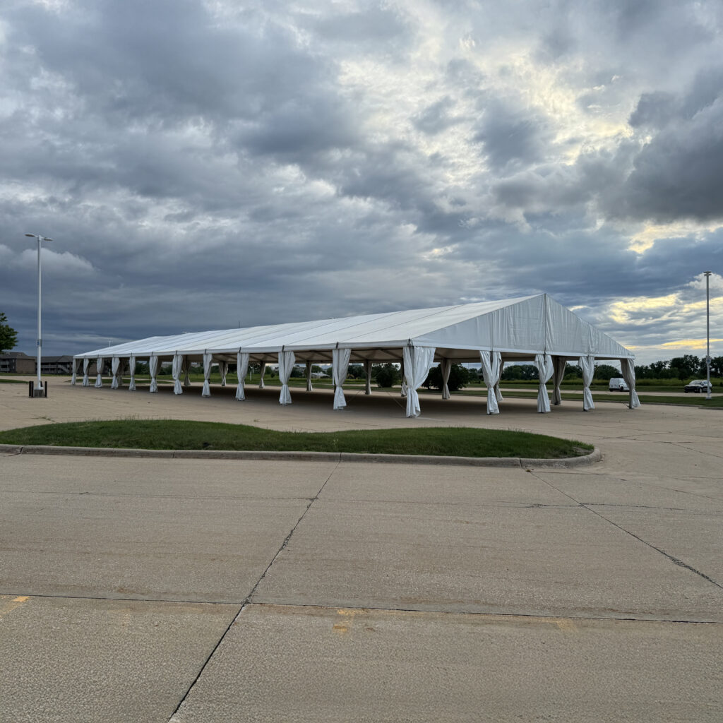 Rent 18m x 55m (60′ x 182′) Losberger Clearspan Temporary Tent Structure