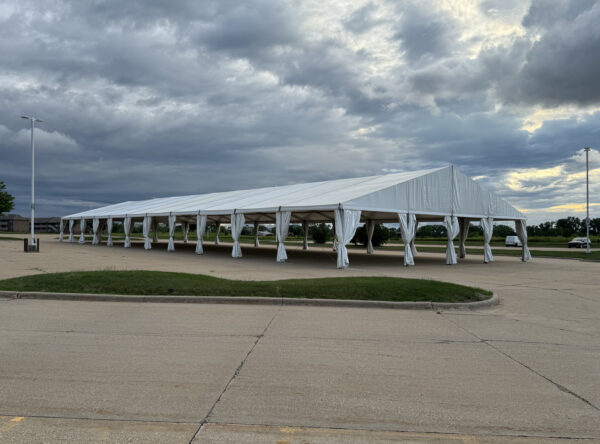 Rent 18m x 55m (60′ x 182′) Losberger Clearspan Temporary Tent Structure