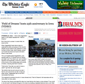 The Wichita Eagle reports on Field of Dreams.