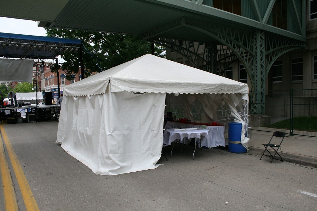 Frame tent at Iowa Arts Festival in Iowa City 2014
