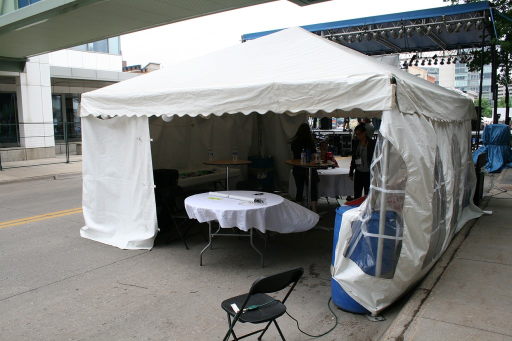 Frame tent at Iowa Arts Festival in Iowa City 2014