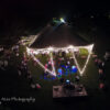 Aerial view of 60' x 90' rope and pole wedding tent (photo by aLee photography).