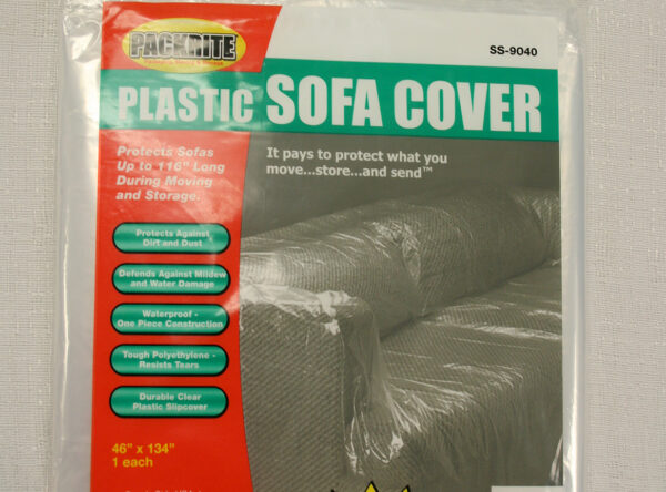 Sofa sized mattress protective plastic cover for moving.