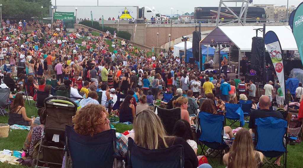 Concert stage with clearspan tent