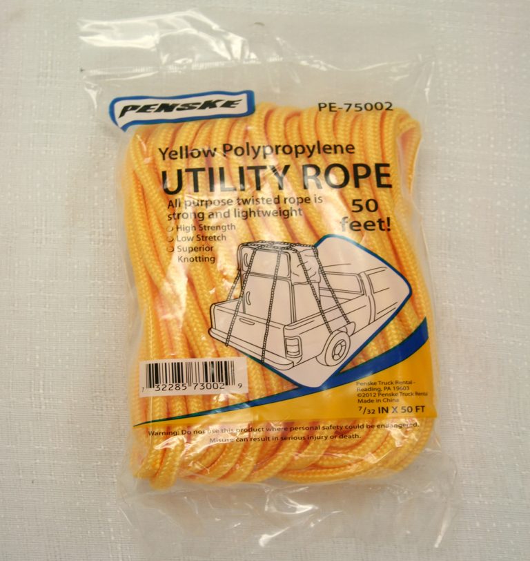 Yellow utility rope made of Polypropylene.