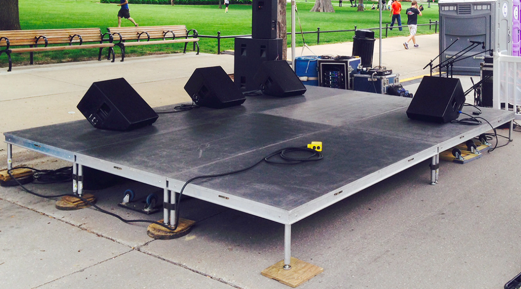 12' x 16' stage rental under tent
