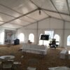 Inside of 50' x 50' Losberger clearspan tent at Farm Progress Show