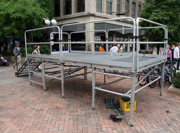 Rent 8' x 16' stage with railing and stairs