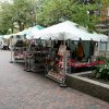 Multiple 10' x 10' frame tents at 2014 Iowa City Book Festival