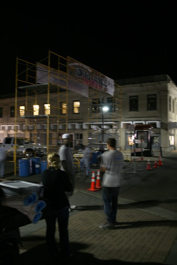 Construction of Entrance Scaffolding for Iowa Soul Festival