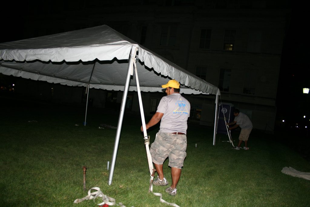 Frame tent assembly in the dark