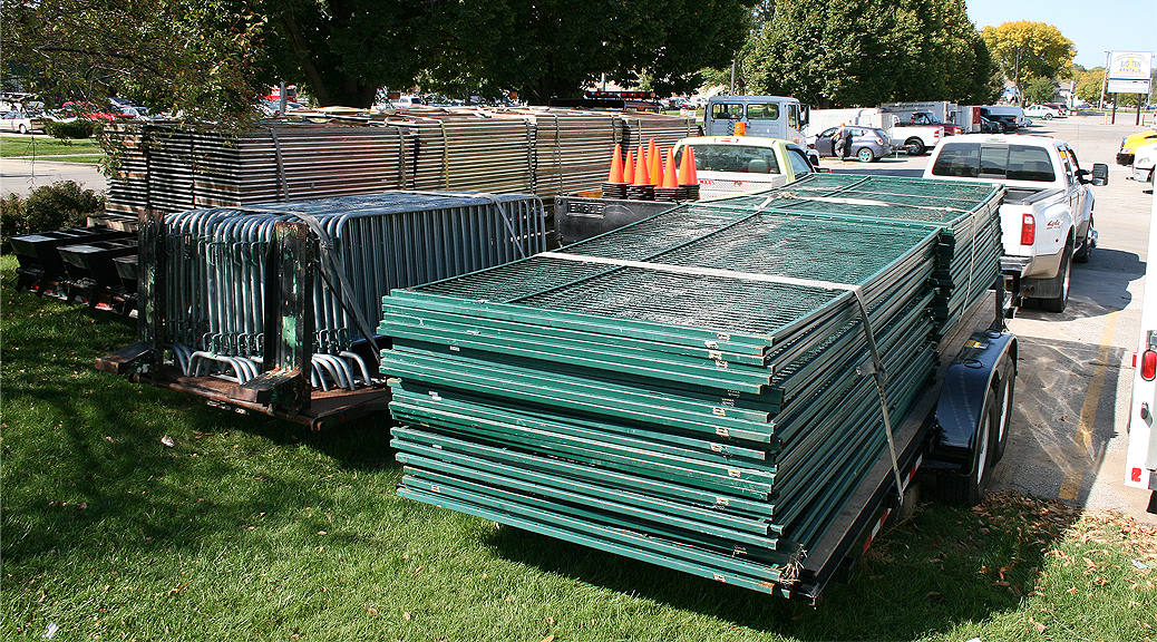 tables bike barricade temporary security fencing rental