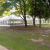 30 x 30' frame tent (far left), 40' x 80' hybrid tent (middle) and 20' x 20' frame tent attached (far right).