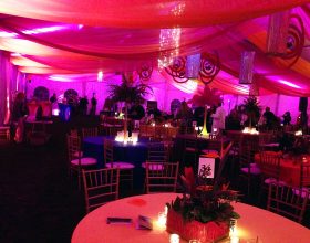 inside 18m x 60m clearspan event structure decor