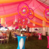 inside 18m x 60m clearspan event structure with decor