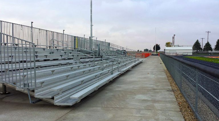 Temporary high school bleacher rental for Mediapolis athletic/football field