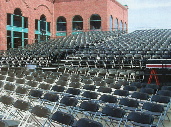 Tiered stage rental with chairs