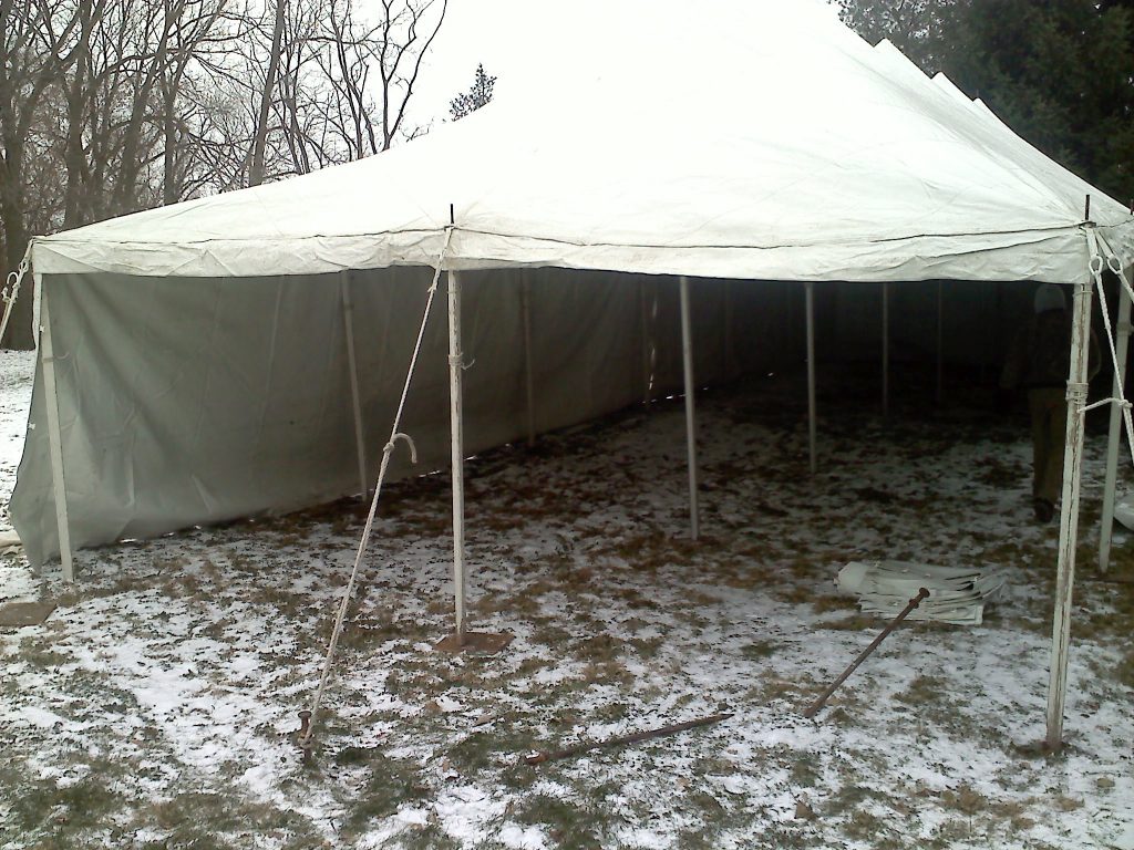 20' x 60' Rope and Pole tent for Wears Auctioneering Inc