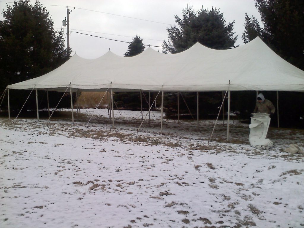 20' x 60' Rope and Pole tent for Wears Auctioneering in Solon, IA.
