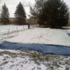 20' x 60' rope and pole tent layout in snow