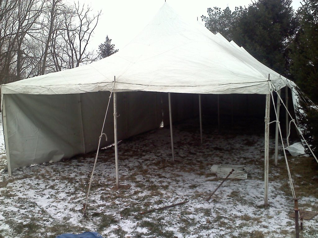 20' x 60' rope and pole tent sidewalls