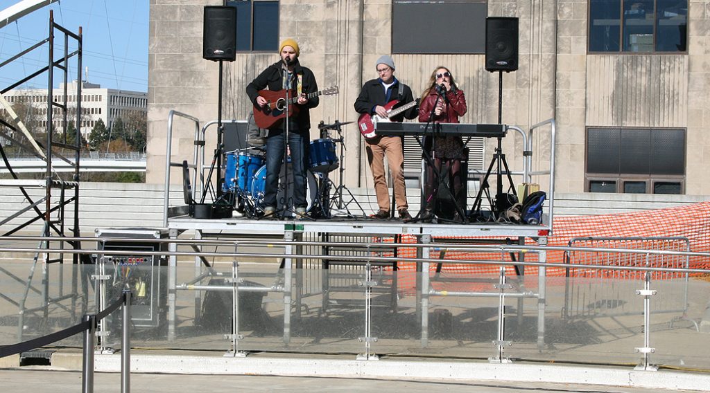 8' x 12' elevated opening band stage rental
