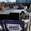 8' x 12' stage (with 4' x 8' extending off the back) for political rally in Des Moines Iowa with President Bill Clinton