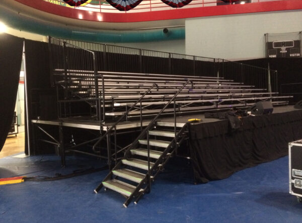 Rent 7-row elevated bleachers (political event)
