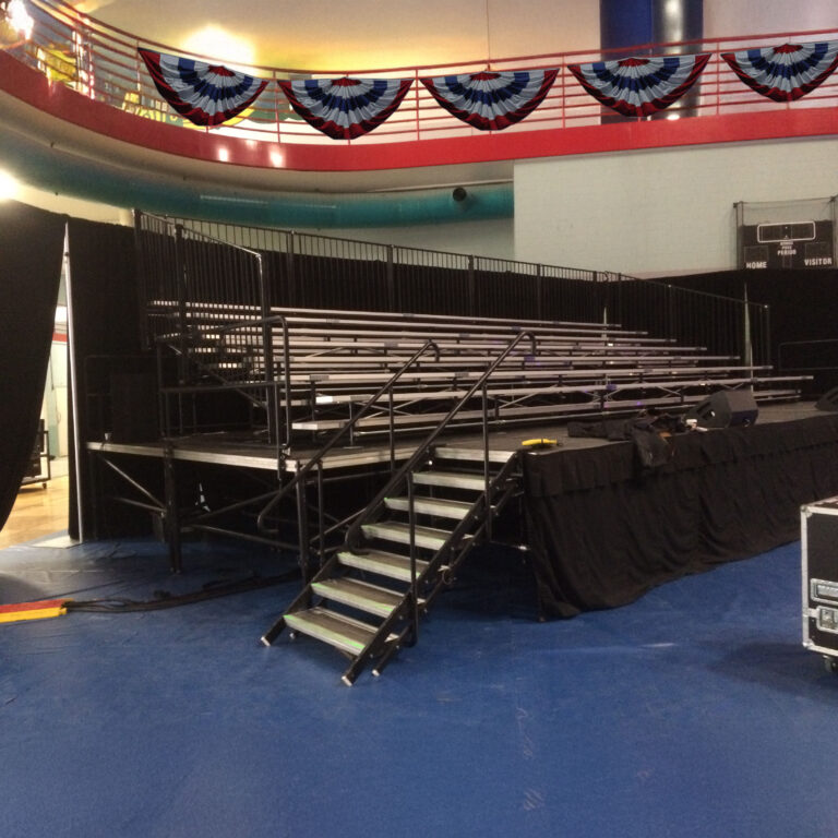 Rent 7-row elevated bleachers (political event)