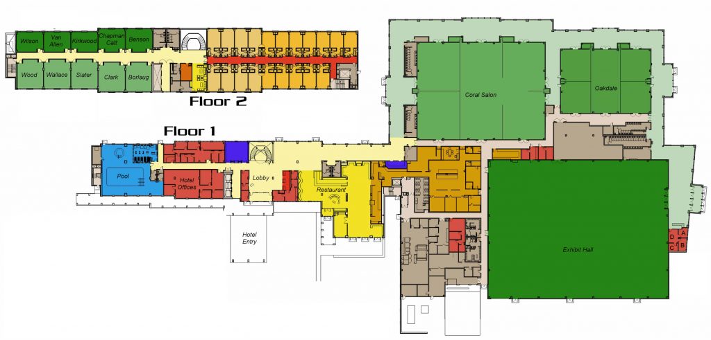 Floor plan of the Coralville Marriott Hotel