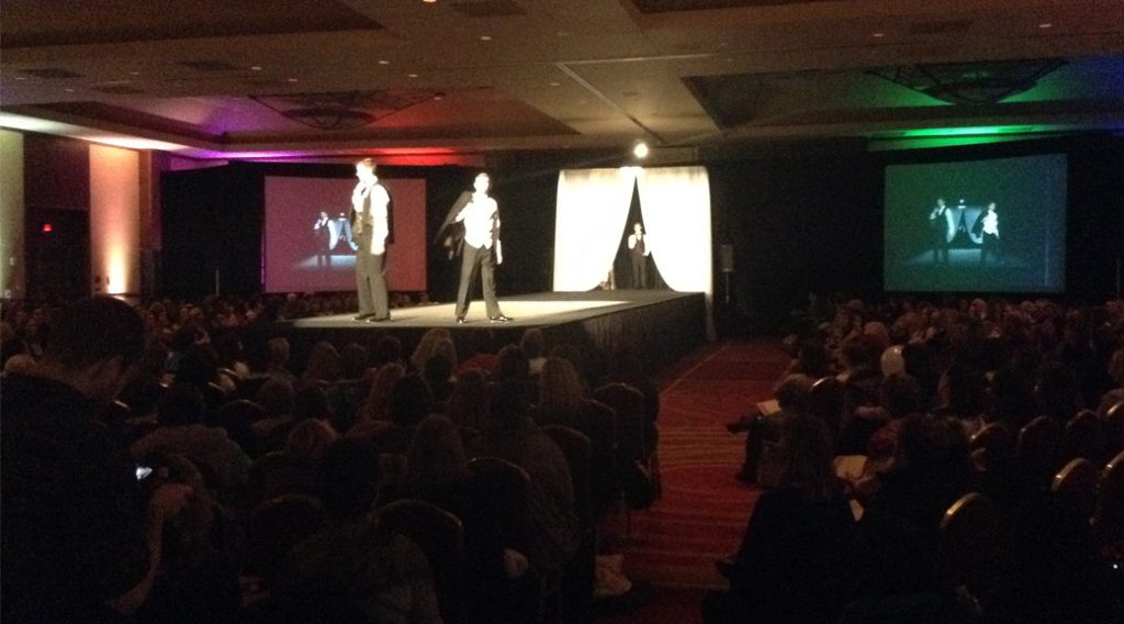 Male wedding tuxedo models on runway
