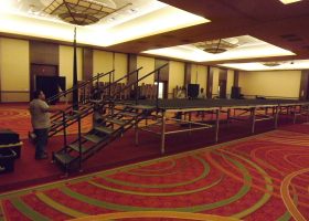 Set up Model Runway for Bridal Show
