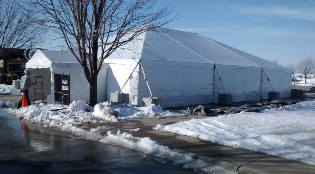 40' x 60' hybrid tent with entry way