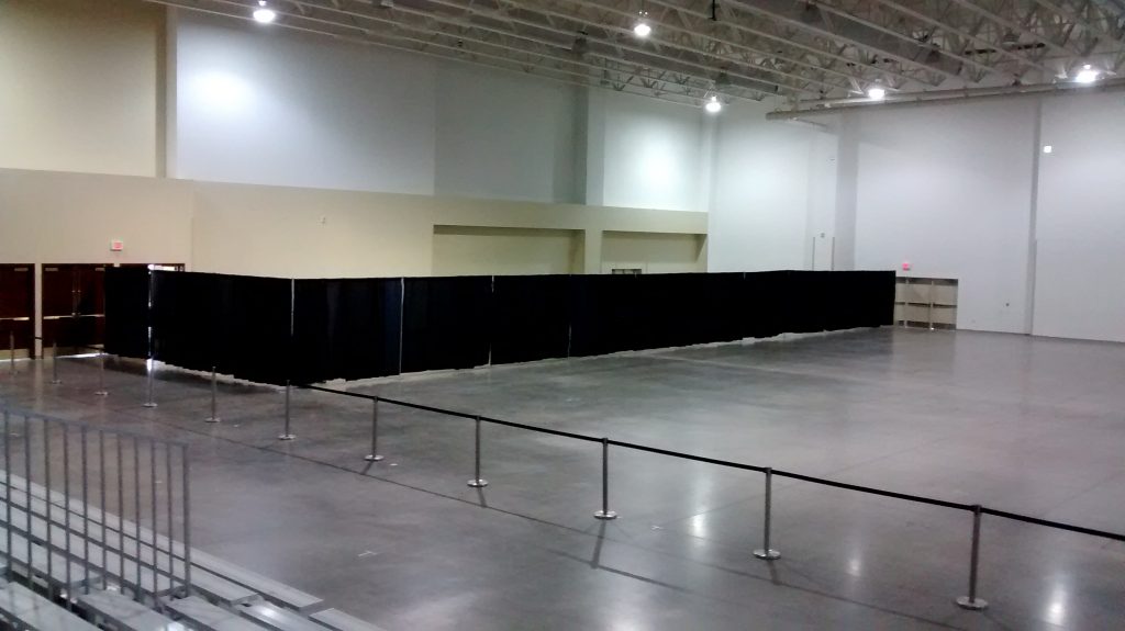 Pipe and drape for for gymnastics meet in Iowa