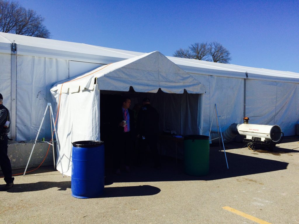 10' x 10' frame entrance tent at 2015 Iowa Ag Summit
