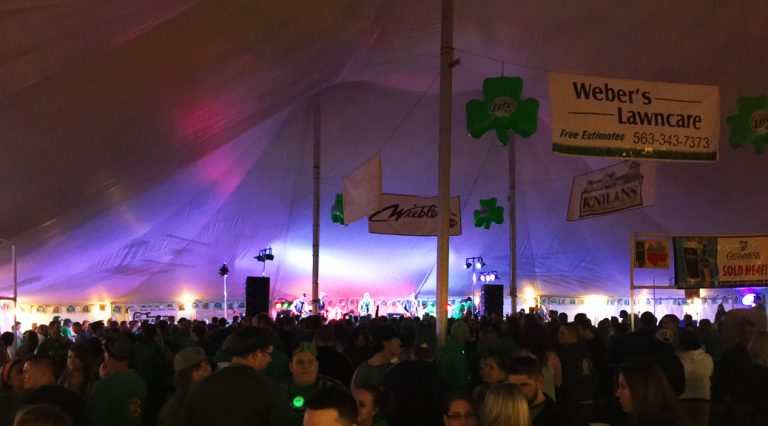 St. Patrick’s Day event set-up: Tent & Stages at Kelly’s Irish Pub & Eatery