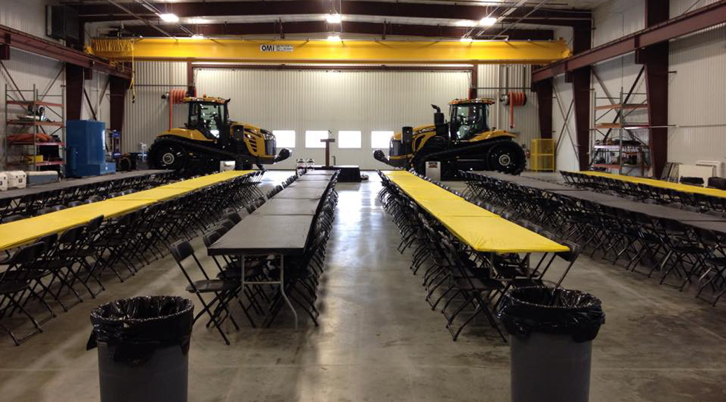 Tables, Chairs and more for the Grand Opening Event setup for Altorfer West Branch Iowa