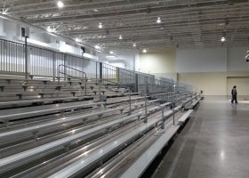 Three 45′ towable stadium style bleachers seating for 819 people